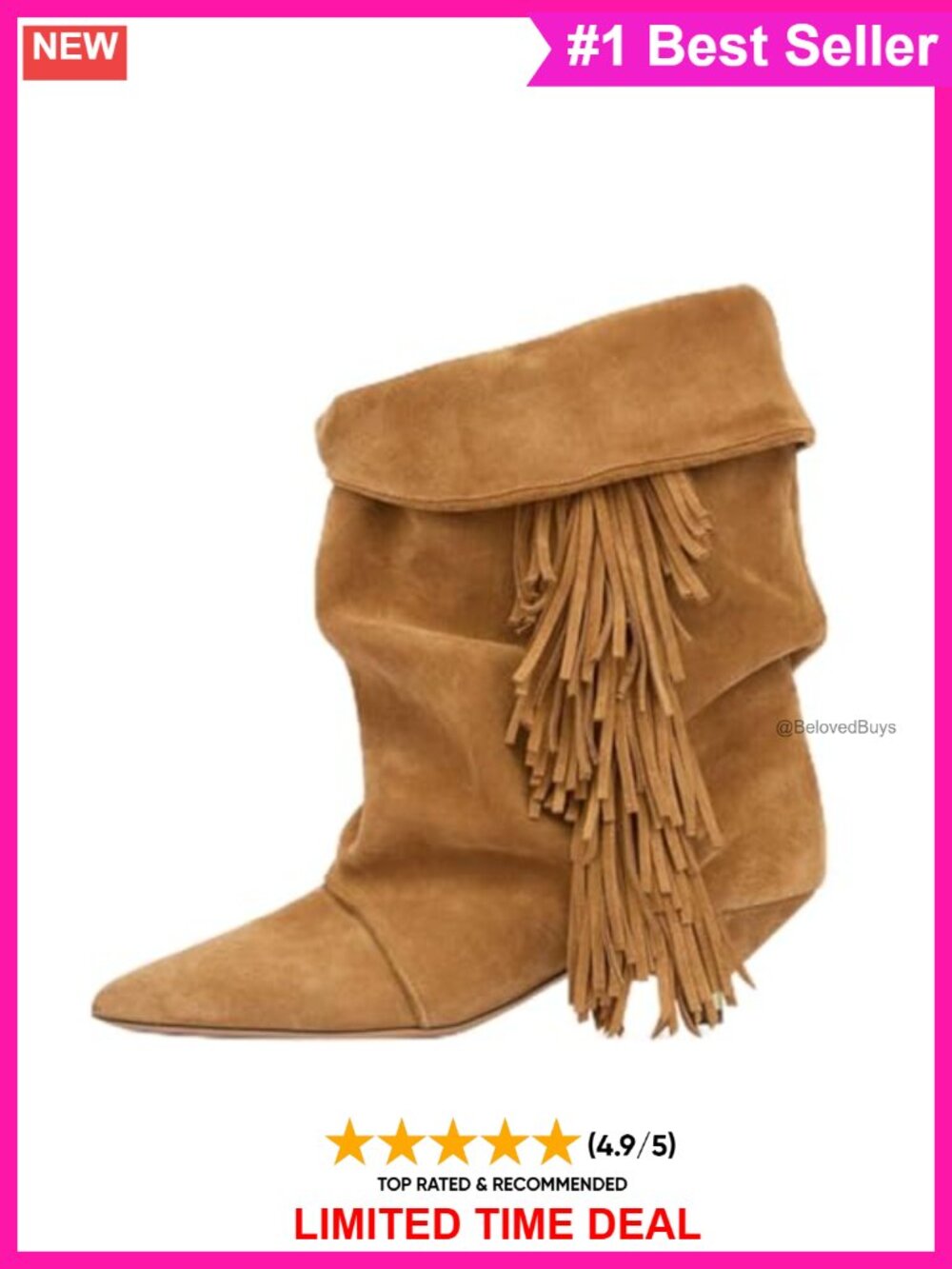 Slouchy Ankle Boots Pointed Toe Kitten Heels Suede Western